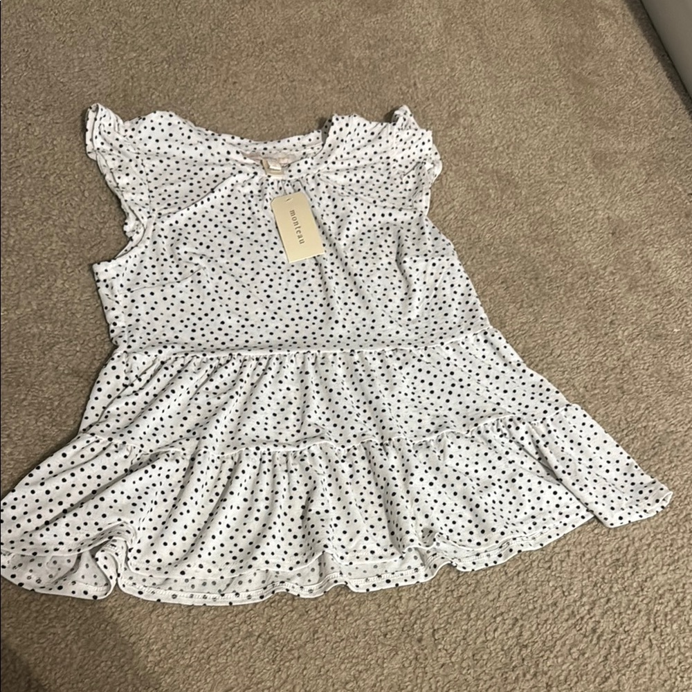 Monteau White Polka Dot Blouse